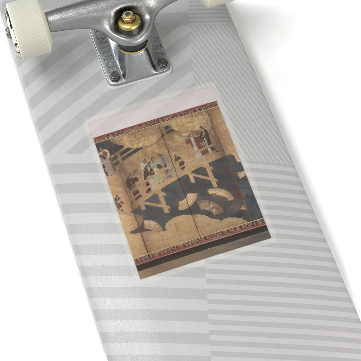 unknown - Women on a Bridge Tossing Fans into a River - early 17th century v3 - STICKER Vinyl Kiss-Cut Decal