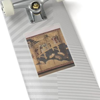 unknown - Women on a Bridge Tossing Fans into a River - early 17th century v3 - STICKER Vinyl Kiss-Cut Decal