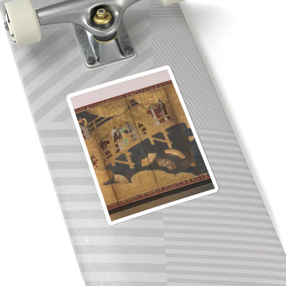 unknown - Women on a Bridge Tossing Fans into a River - early 17th century v3 - STICKER Vinyl Kiss-Cut Decal