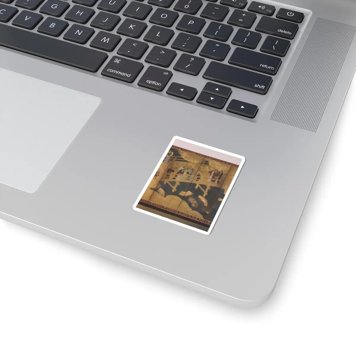 unknown - Women on a Bridge Tossing Fans into a River - early 17th century v3 - STICKER Vinyl Kiss-Cut Decal
