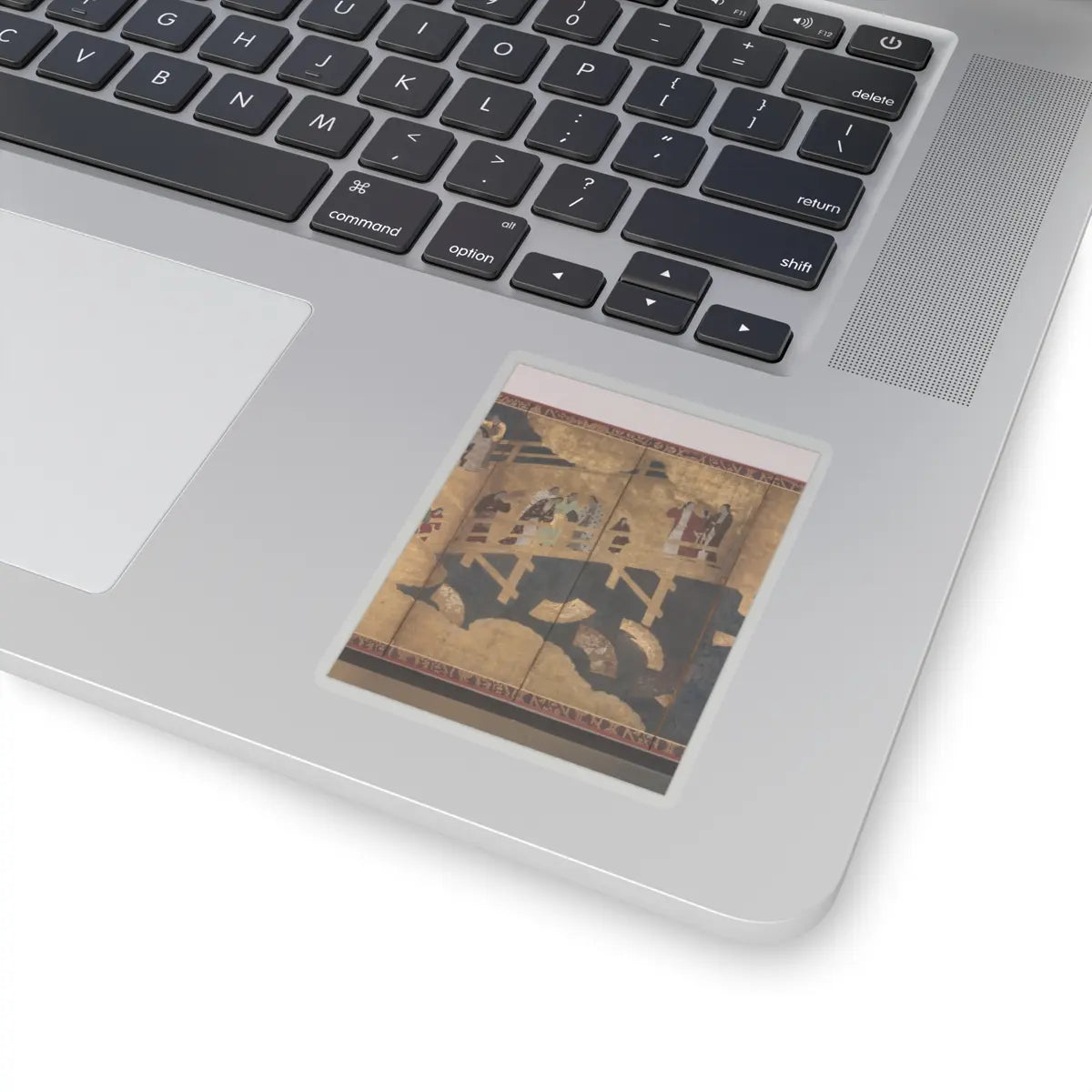 unknown - Women on a Bridge Tossing Fans into a River - early 17th century v3 - STICKER Vinyl Kiss-Cut Decal