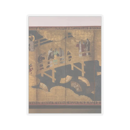 unknown - Women on a Bridge Tossing Fans into a River - early 17th century v3 - STICKER Vinyl Kiss-Cut Decal