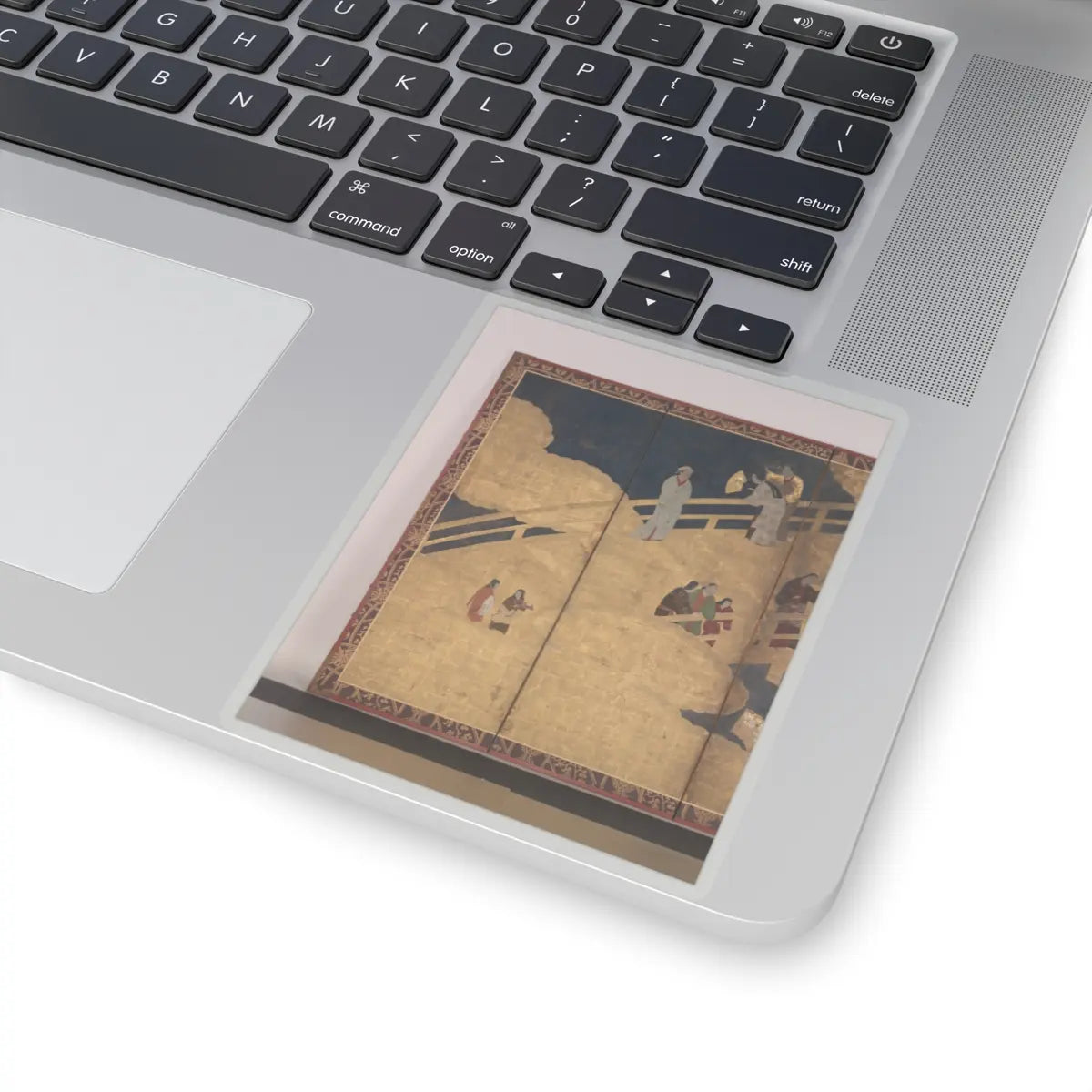 unknown - Women on a Bridge Tossing Fans into a River - early 17th century v4 - STICKER Vinyl Kiss-Cut Decal
