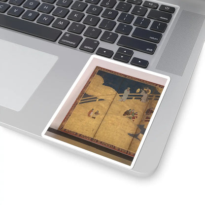 unknown - Women on a Bridge Tossing Fans into a River - early 17th century v4 - STICKER Vinyl Kiss-Cut Decal