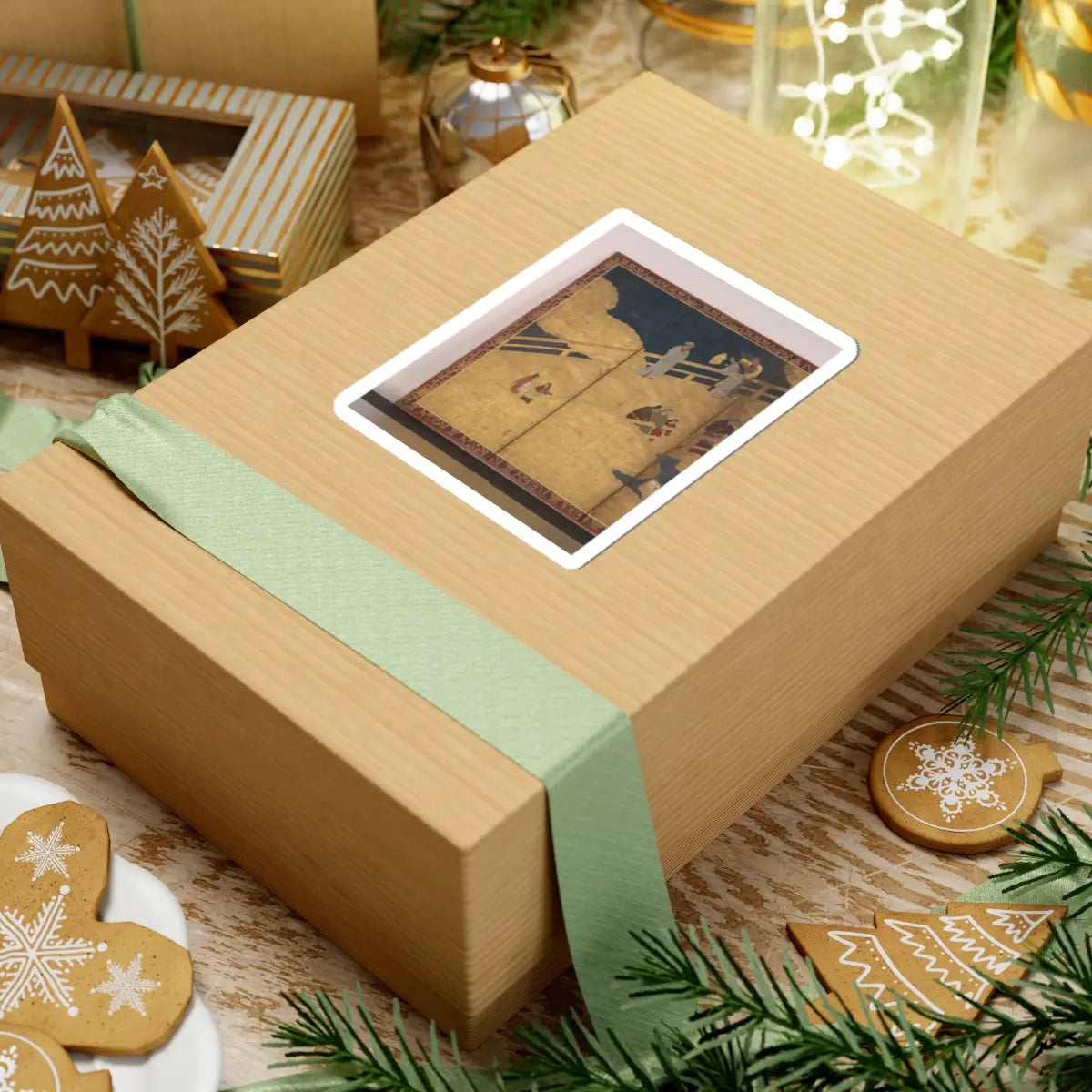 unknown - Women on a Bridge Tossing Fans into a River - early 17th century v4 - STICKER Vinyl Kiss-Cut Decal