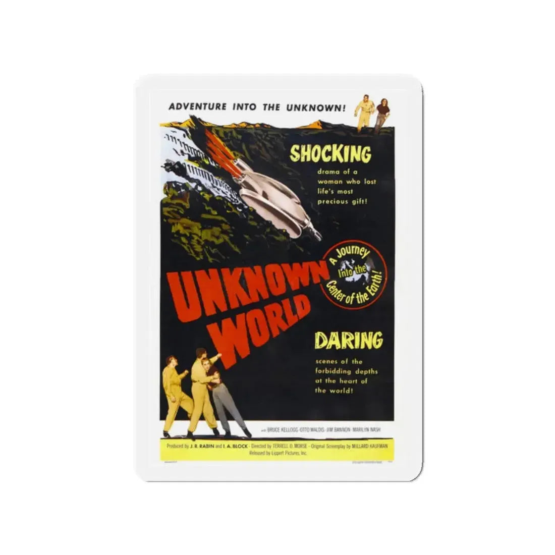 UNKNOWN WORLD 1951 Movie Poster - Refrigerator Magnet 2 Inch - The Sticker Space