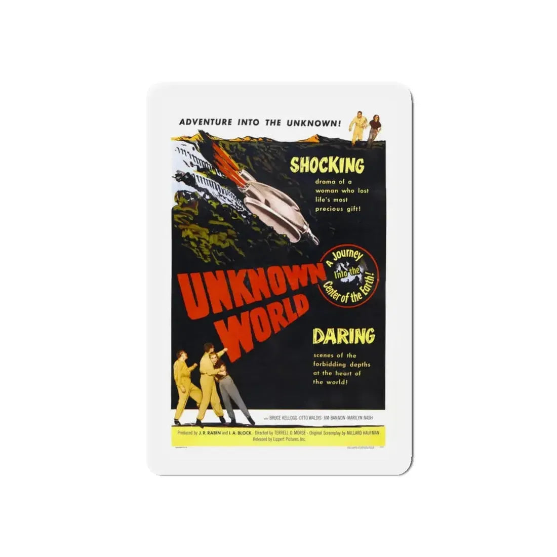 UNKNOWN WORLD 1951 Movie Poster - Refrigerator Magnet 5 Inch - The Sticker Space