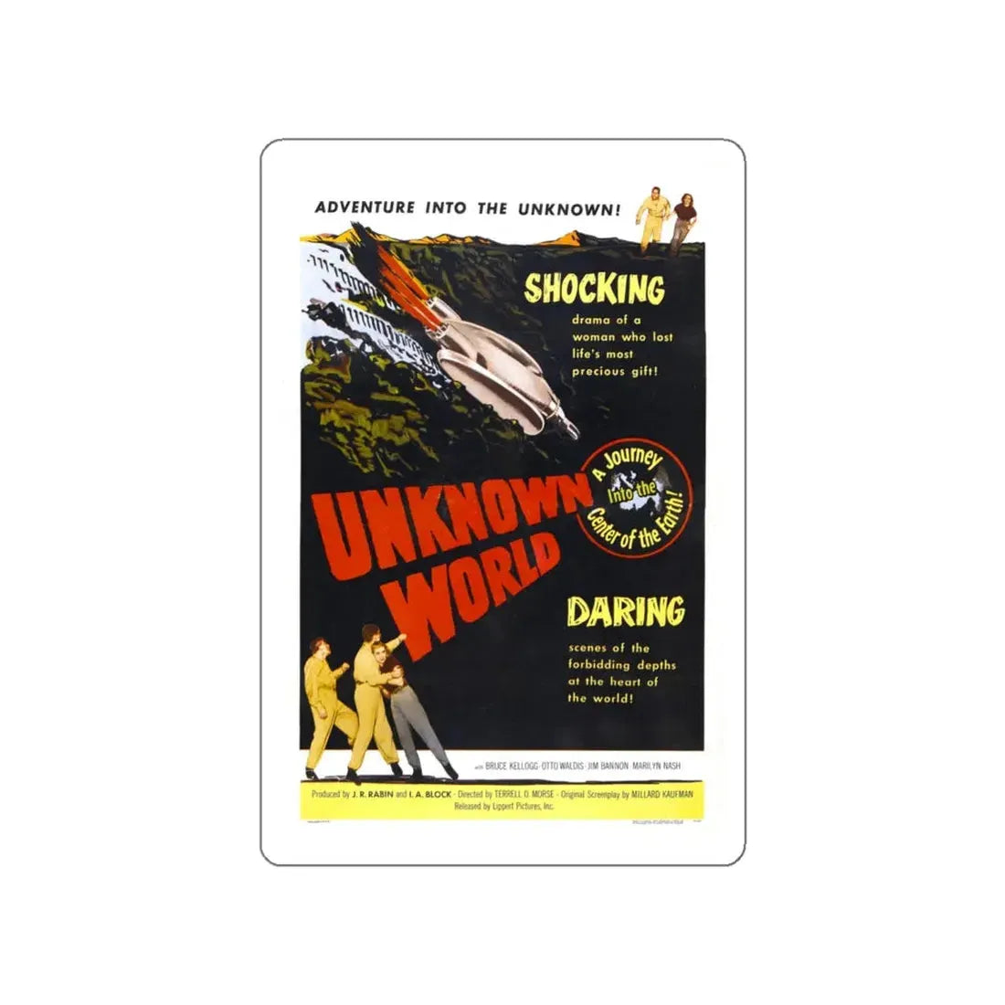 UNKNOWN WORLD 1951 Movie Poster STICKER Vinyl Die-Cut Decal 5 Inch - The Sticker Space