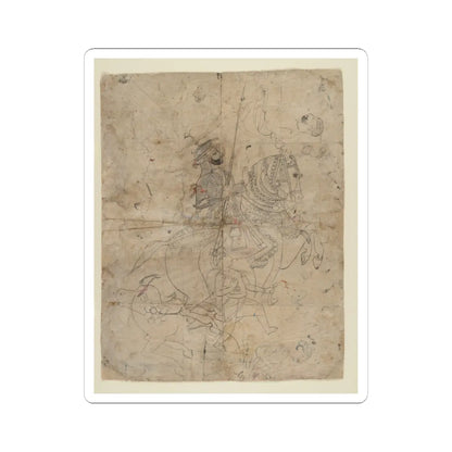 unknown - Worship of Brijnathji and Svamini (recto); Equestrian Portrait (verso) - ca. 1800 v1 - STICKER Vinyl Kiss-Cut Decal