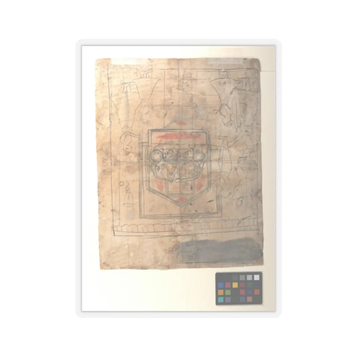 unknown - Worship of Brijnathji and Svamini (recto); Equestrian Portrait (verso) - ca. 1800 v2 - STICKER Vinyl Kiss-Cut Decal