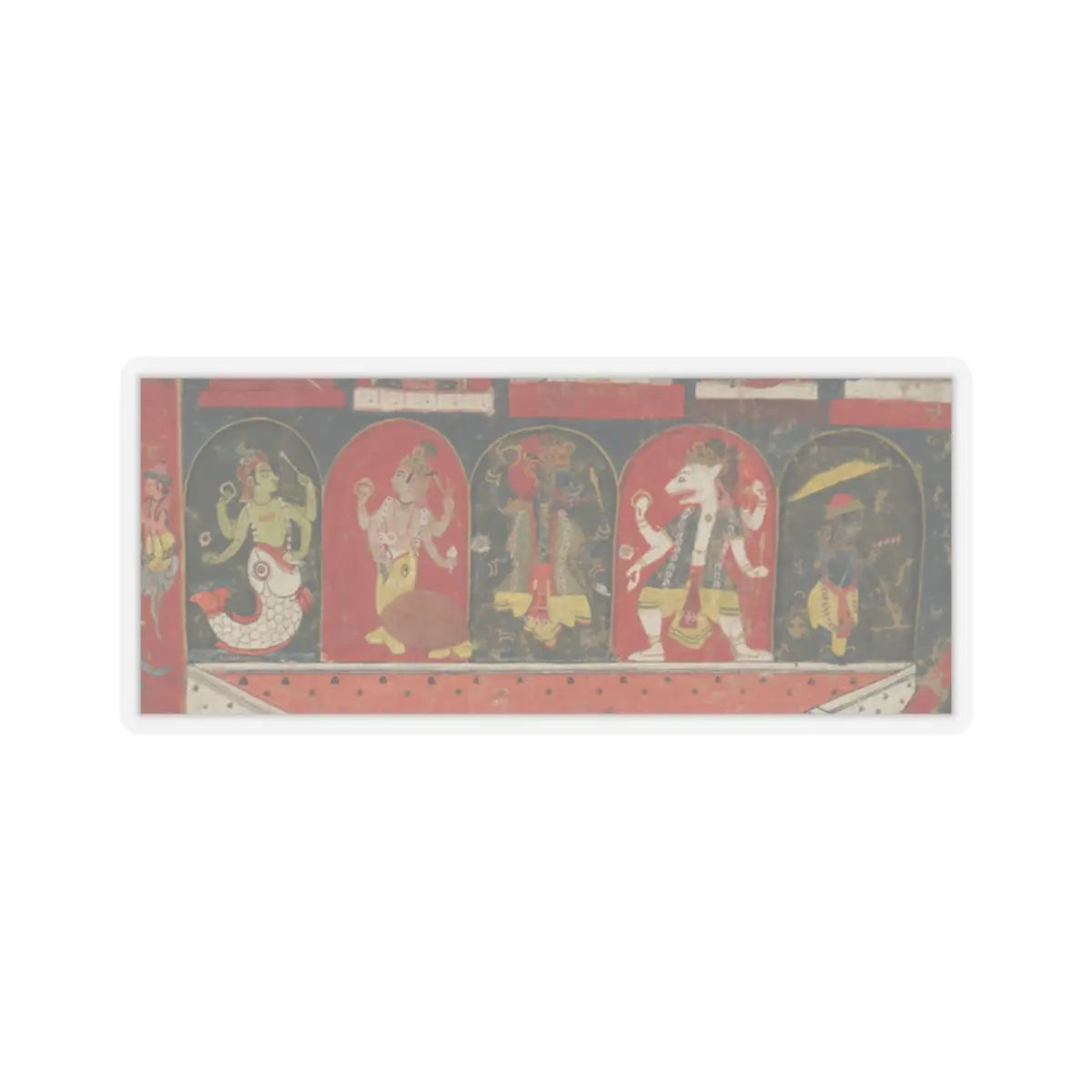 unknown - Worship of Lord Jagannatha in His Temple at Puri - early 18th century v2 - STICKER Vinyl Kiss-Cut Decal