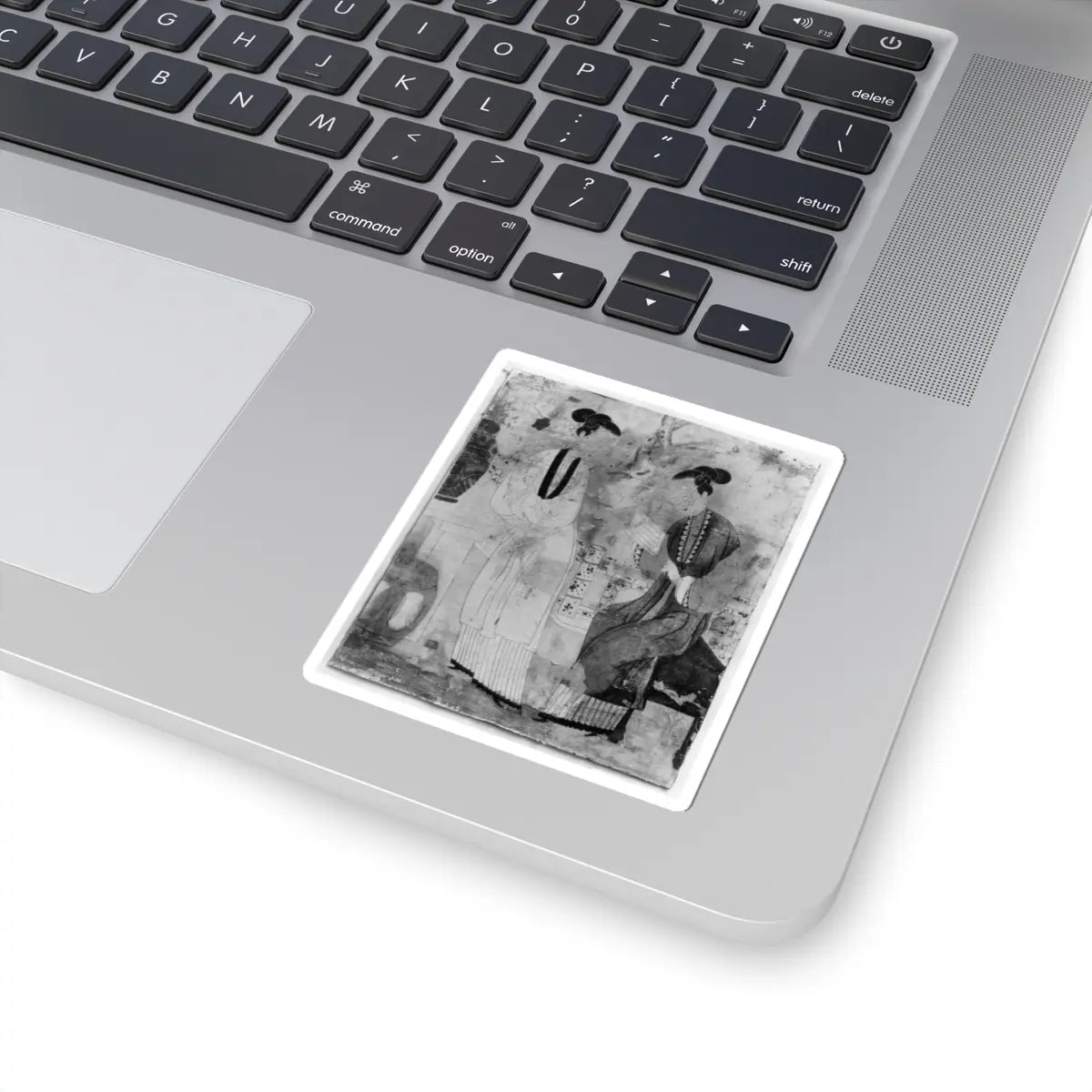 unknown - Young Women in a Garden - unknown - STICKER Vinyl Kiss-Cut Decal