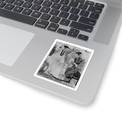 unknown - Young Women in a Garden - unknown - STICKER Vinyl Kiss-Cut Decal