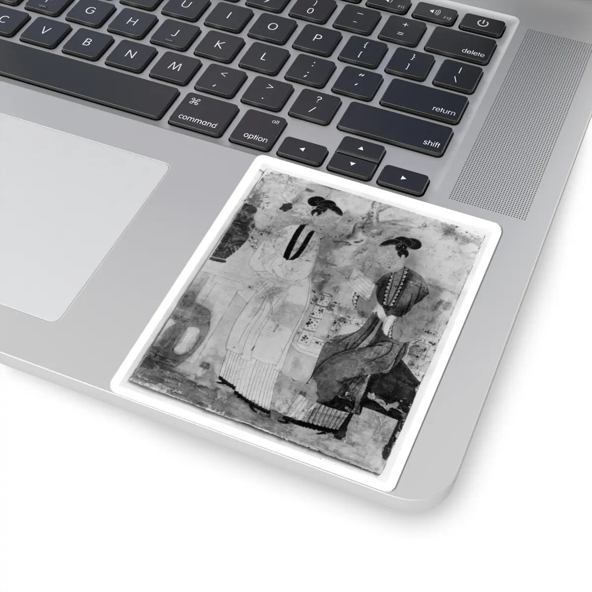 unknown - Young Women in a Garden - unknown - STICKER Vinyl Kiss-Cut Decal