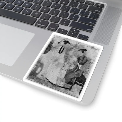 unknown - Young Women in a Garden - unknown - STICKER Vinyl Kiss-Cut Decal