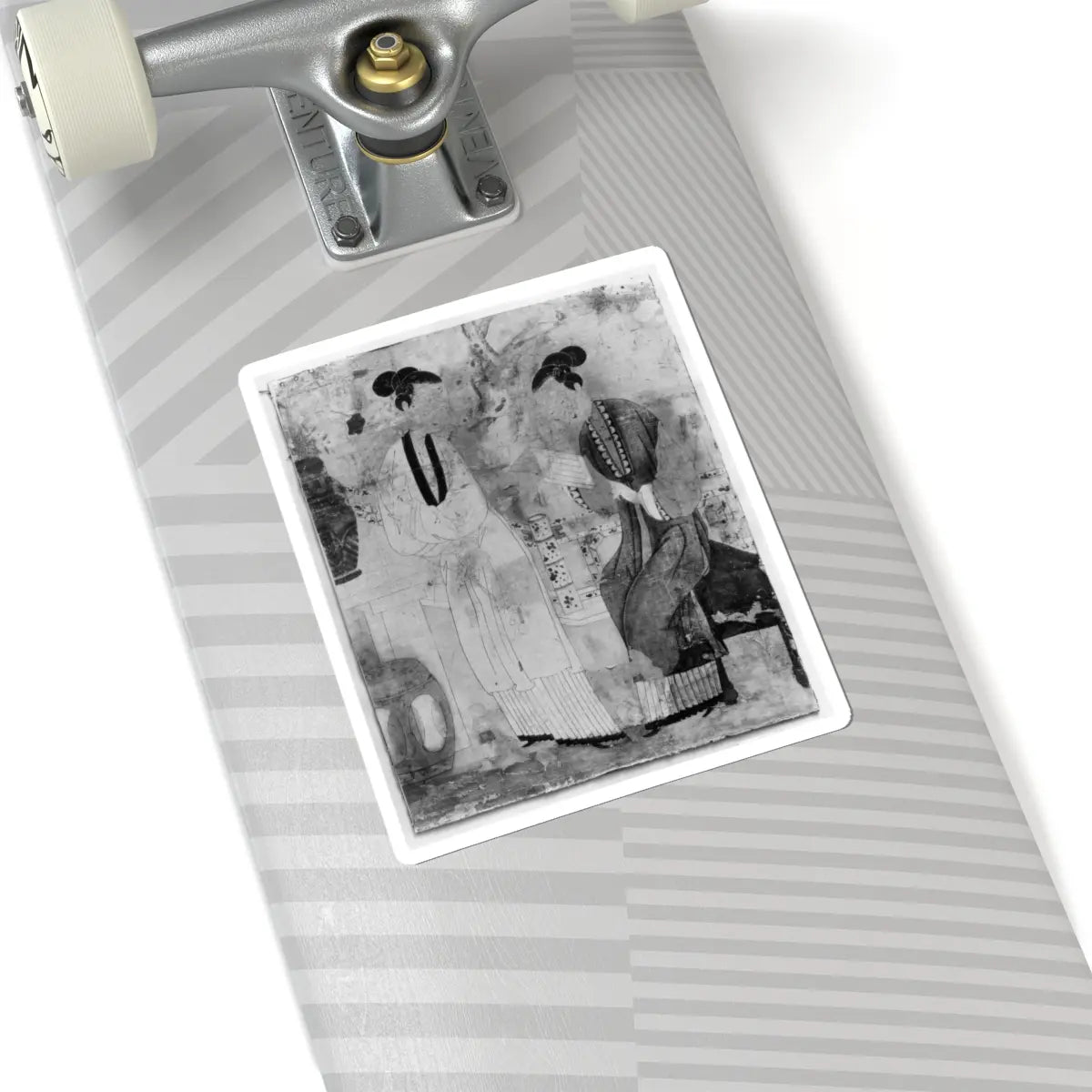 unknown - Young Women in a Garden - unknown - STICKER Vinyl Kiss-Cut Decal