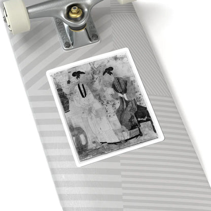 unknown - Young Women in a Garden - unknown - STICKER Vinyl Kiss-Cut Decal