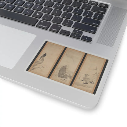 Unkoku Tōeki - Monk Zhaozhou and Dog, with Geese and Mynah - first half 17th century v1 - STICKER Vinyl Kiss-Cut Decal