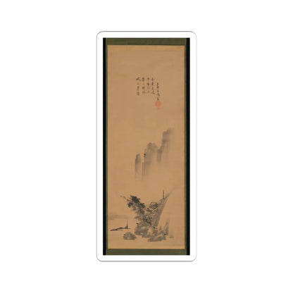 Unkoku Tōeki - Zen Master with Meditation Staff, and Chinese-Style Landscapes - probably late 1620s–1644 v2 - STICKER Vinyl Kiss-Cut Decal