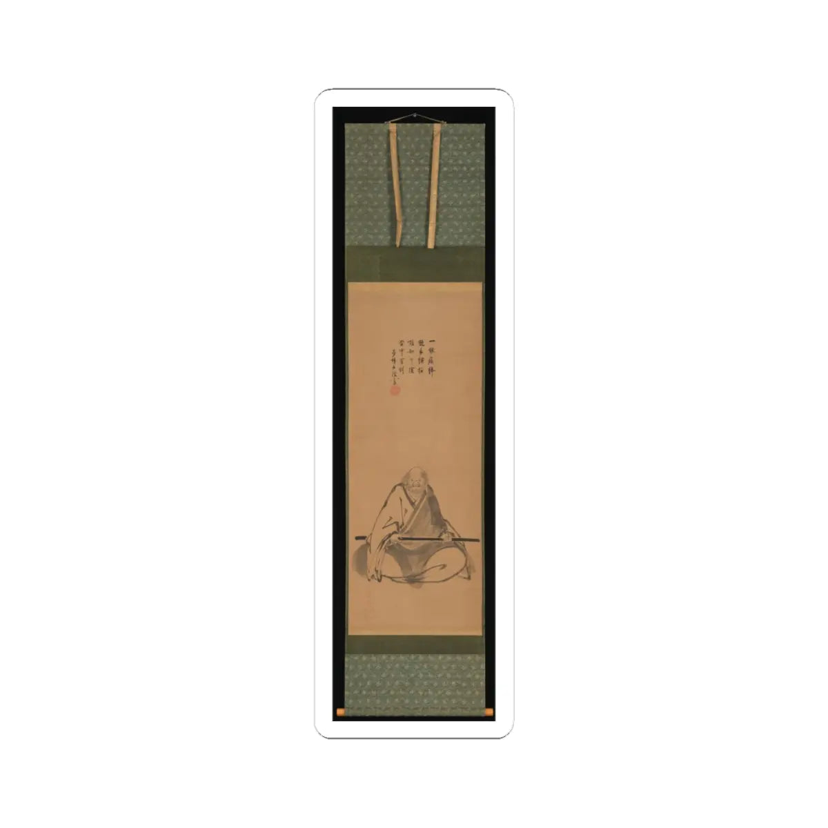 Unkoku Tōeki - Zen Master with Meditation Staff, and Chinese-Style Landscapes - probably late 1620s–1644 v5 - STICKER Vinyl Kiss-Cut Decal