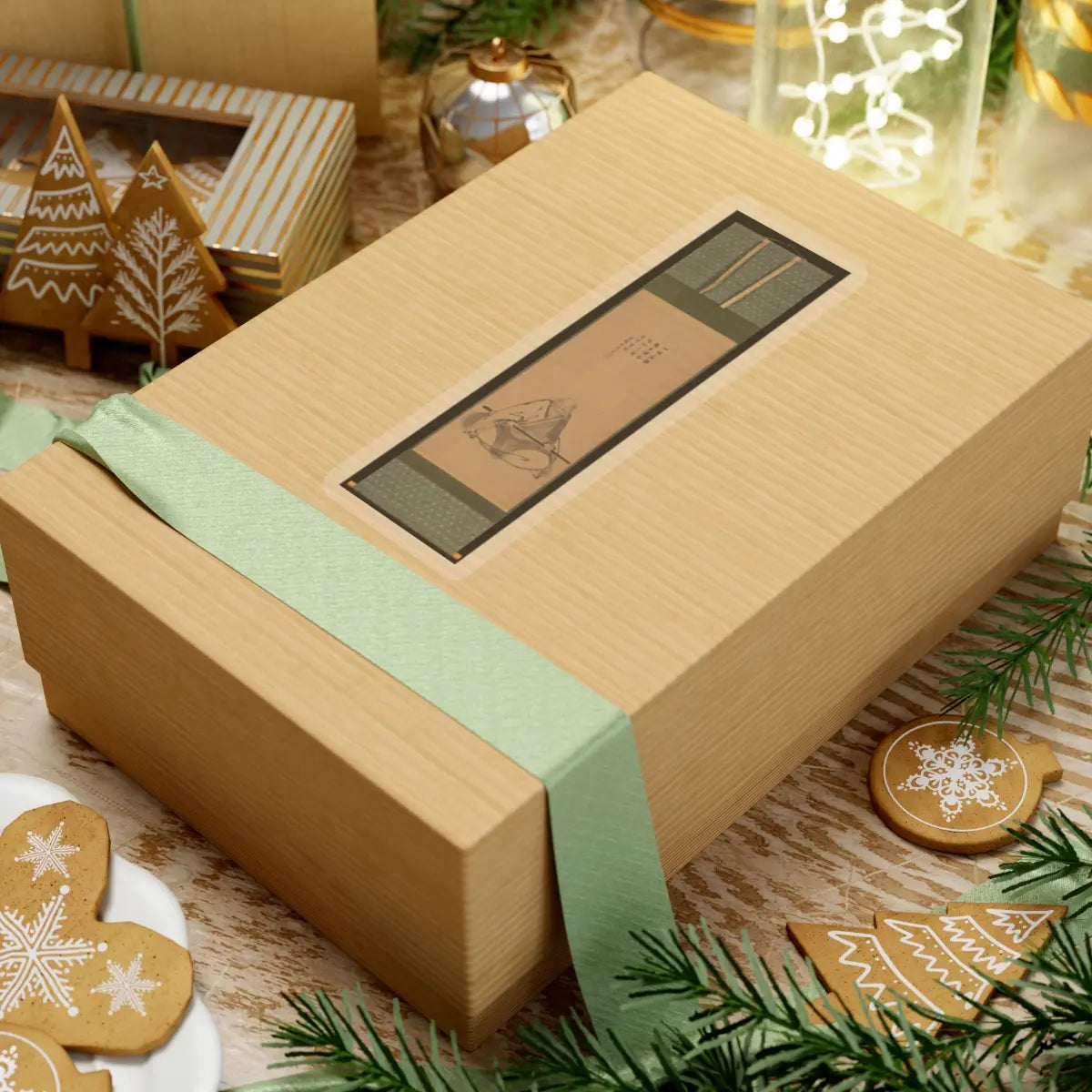 Unkoku Tōeki - Zen Master with Meditation Staff, and Chinese-Style Landscapes - probably late 1620s–1644 v5 - STICKER Vinyl Kiss-Cut Decal