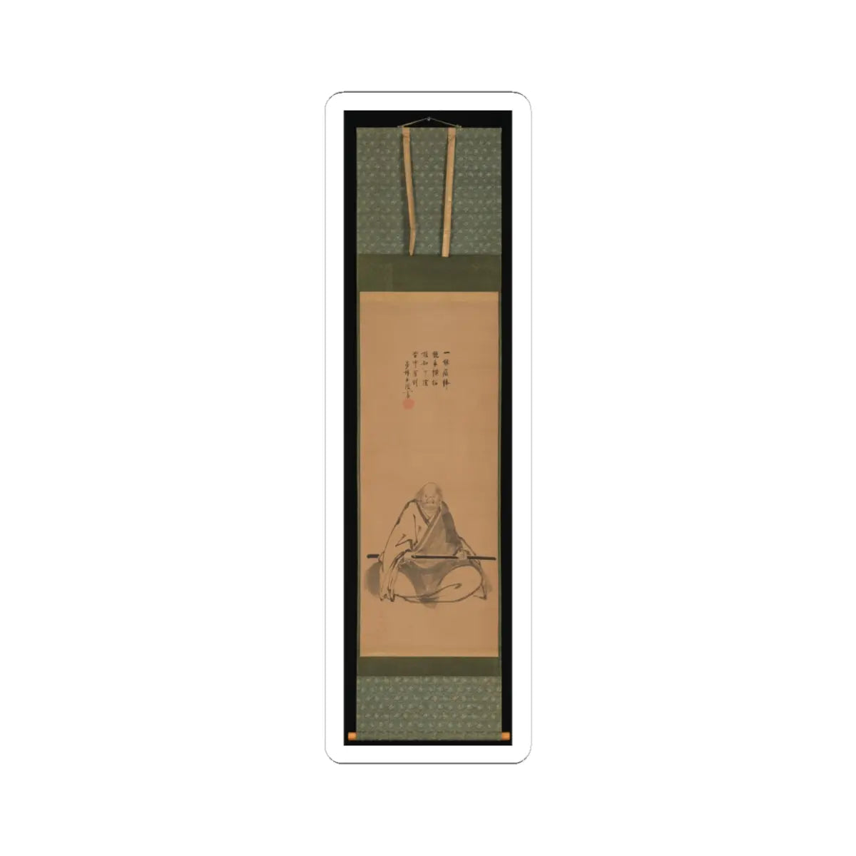 Unkoku Tōeki - Zen Master with Meditation Staff, and Chinese-Style Landscapes - probably late 1620s–1644 v5 - STICKER Vinyl Kiss-Cut Decal