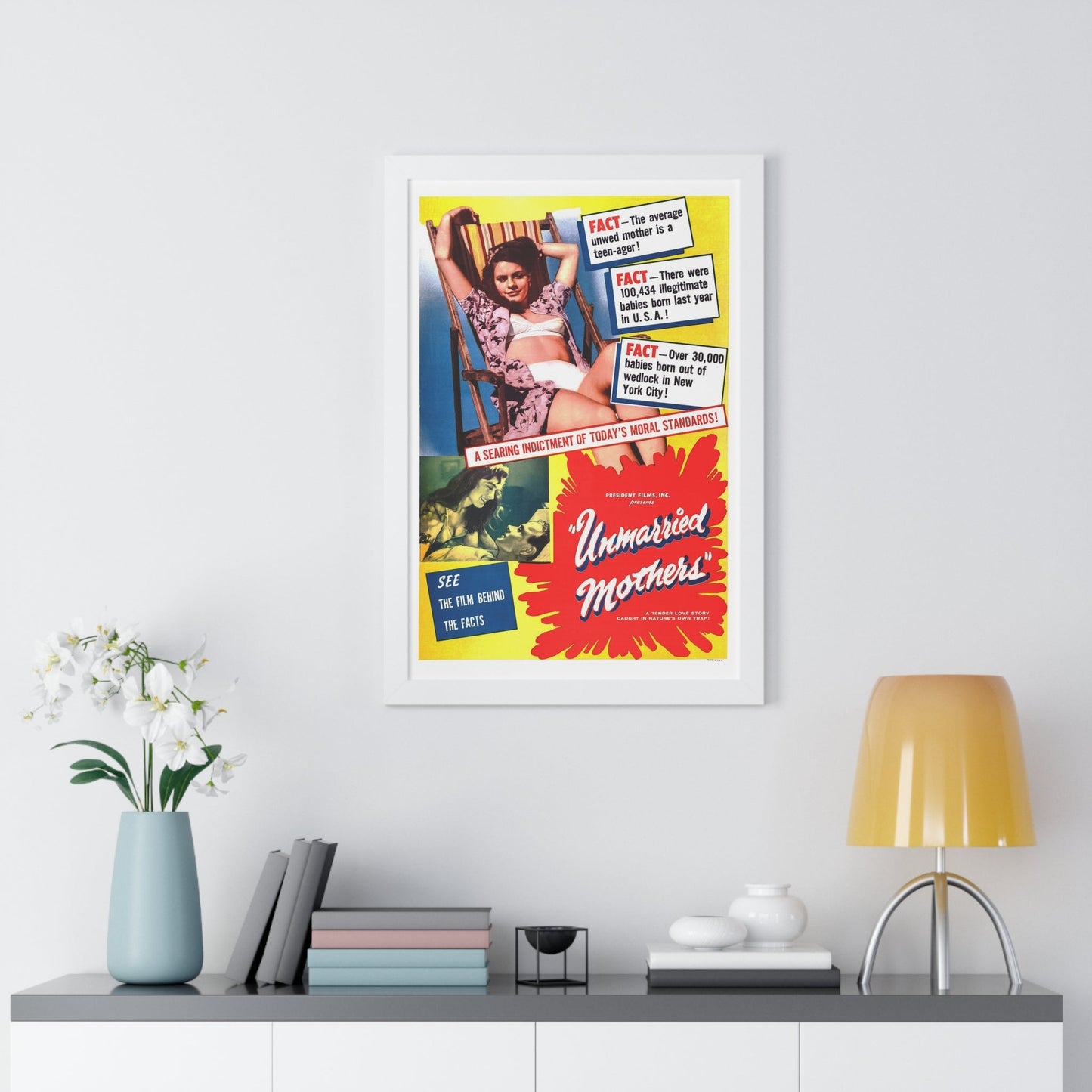 UNMARRIED MOTHERS 1953 - Framed Movie Poster-The Sticker Space