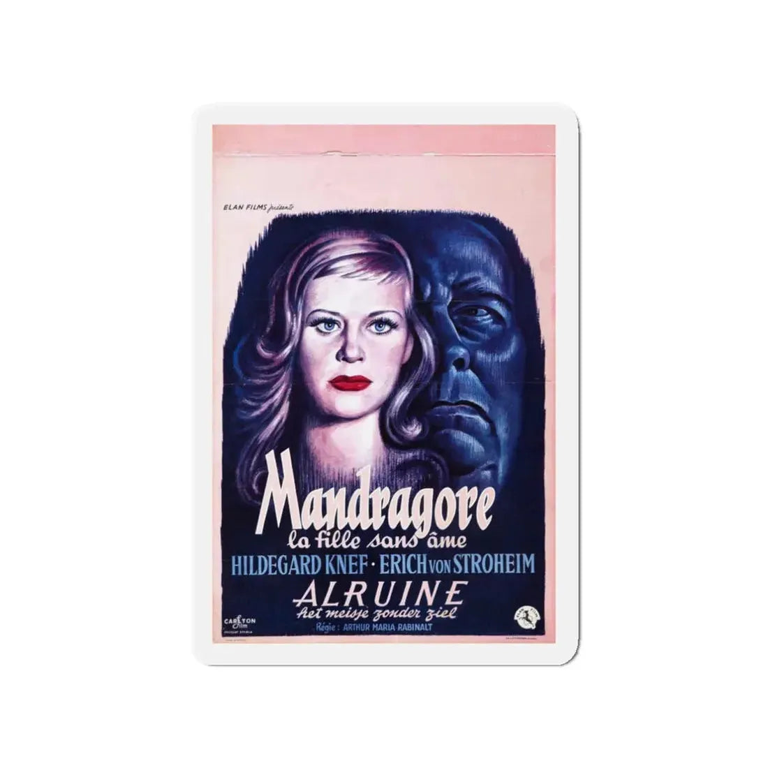 UNNATURAL (ALRAUNE) 1952 Movie Poster - Refrigerator Magnet 3 Inch Die-Cut - The Sticker Space