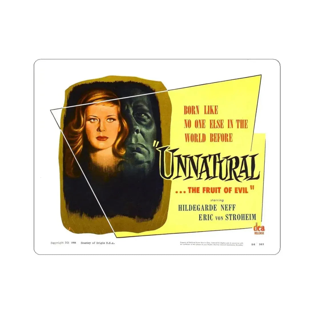UNNATURAL (ALRAUNE) 3 1952 Movie Poster - STICKER Vinyl Kiss-Cut Decal 6 Inch White - The Sticker Space