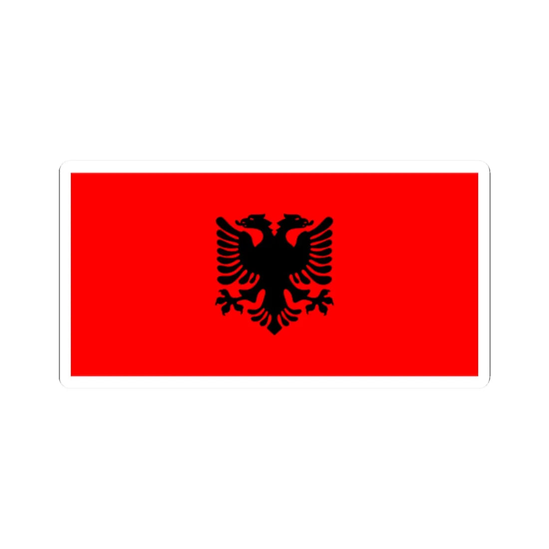 Unofficial flag of Albanians in Serbia (Kosovo) STICKER Vinyl Kiss-Cut Decal 2 Inch White - The Sticker Space