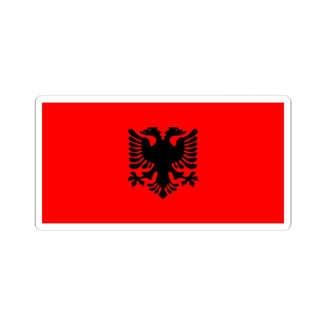Unofficial flag of Albanians in Serbia (Kosovo) STICKER Vinyl Kiss-Cut Decal 3 Inch White - The Sticker Space