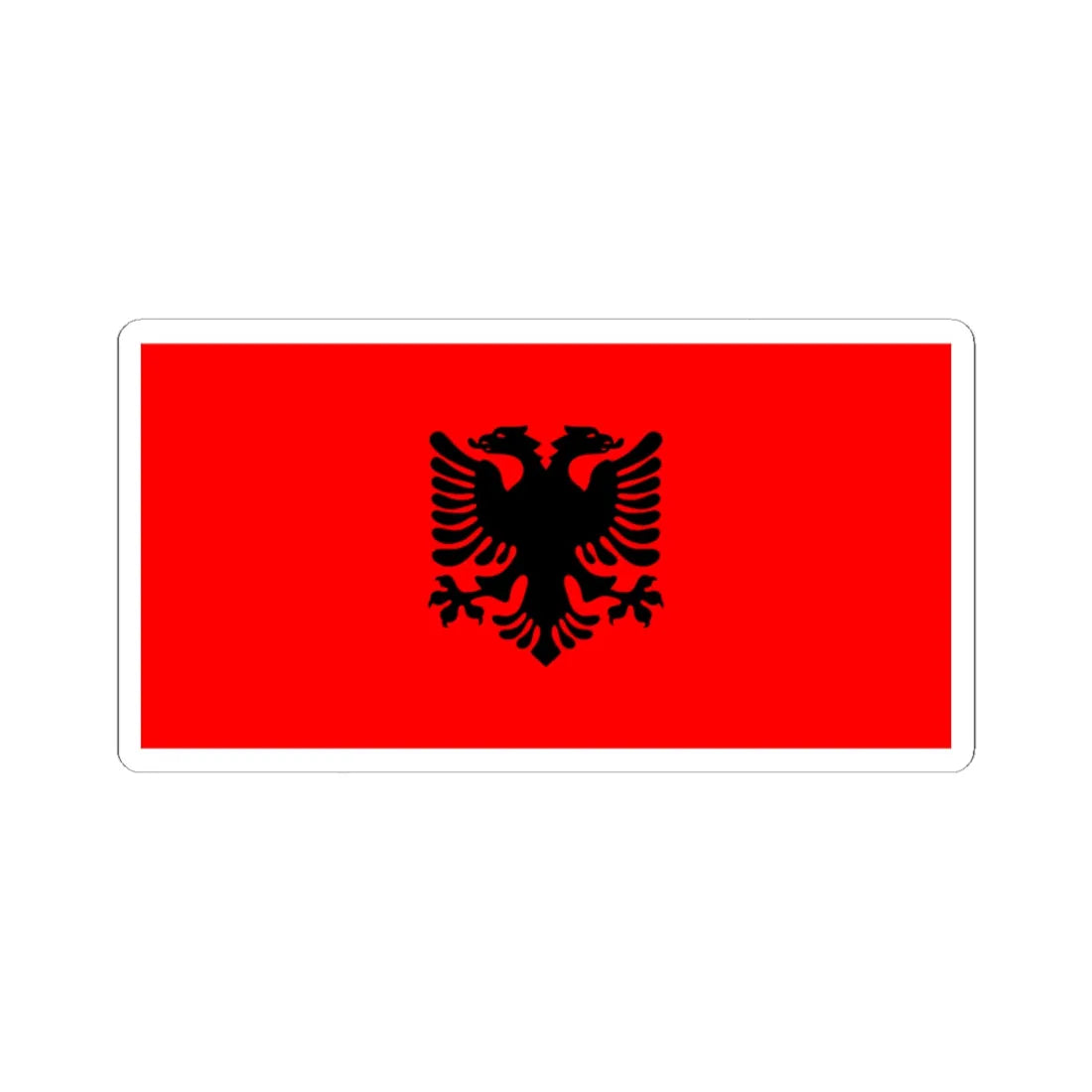 Unofficial flag of Albanians in Serbia (Kosovo) STICKER Vinyl Kiss-Cut Decal 4 Inch White - The Sticker Space