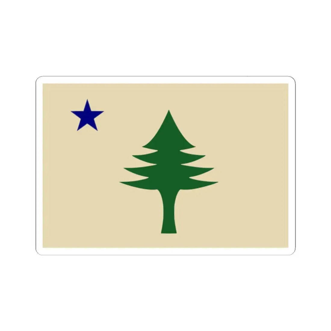 Unofficial flag of Maine (United States) STICKER Vinyl Kiss-Cut Decal 2 Inch White - The Sticker Space
