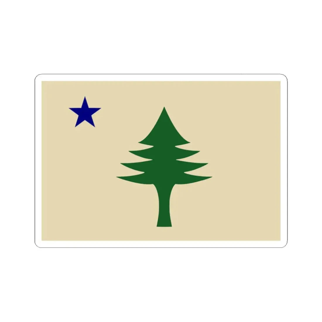 Unofficial flag of Maine (United States) STICKER Vinyl Kiss-Cut Decal 3 Inch White - The Sticker Space