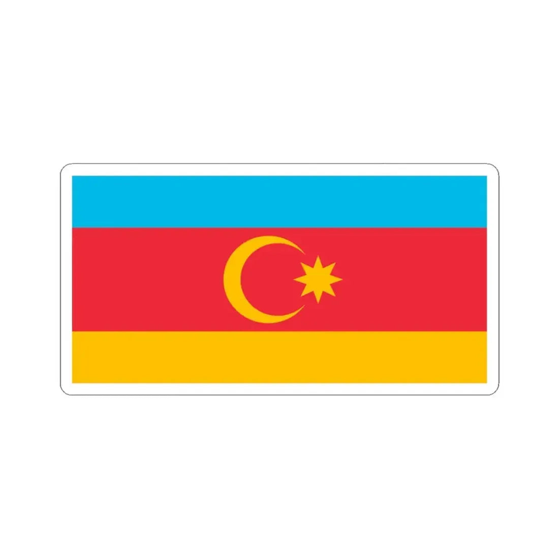 Unofficial flag of Nakhchivan 1991-1993 (Azerbaijan) STICKER Vinyl Kiss-Cut Decal 3 Inch White - The Sticker Space