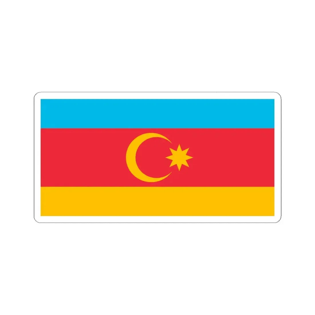 Unofficial flag of Nakhchivan 1991-1993 (Azerbaijan) STICKER Vinyl Kiss-Cut Decal 4 Inch White - The Sticker Space