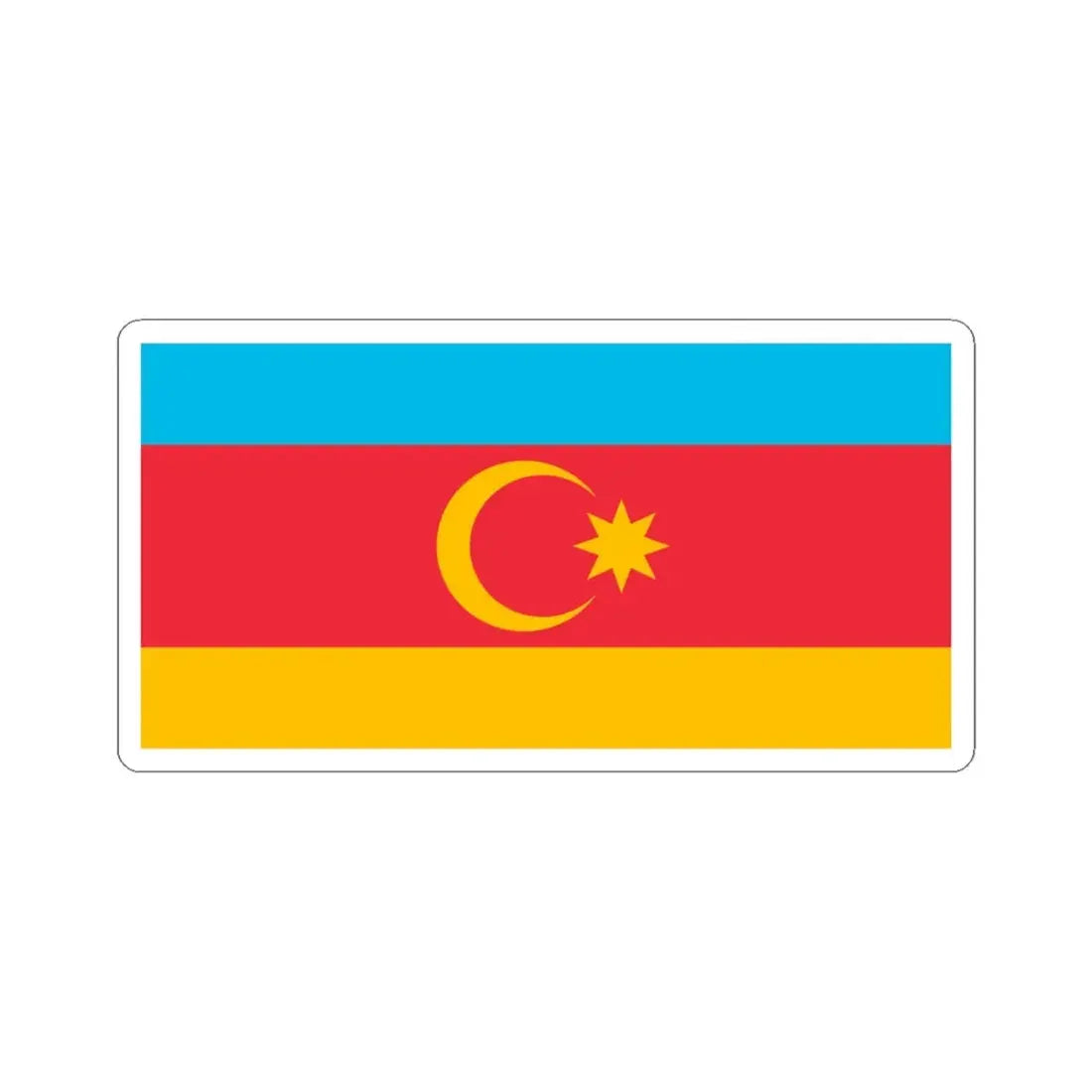 Unofficial flag of Nakhchivan 1991-1993 (Azerbaijan) STICKER Vinyl Kiss-Cut Decal 6 Inch White - The Sticker Space