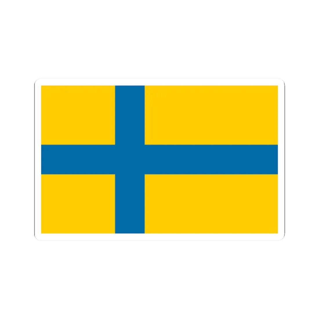 Unofficial flag of Ostergotland (Sweden) STICKER Vinyl Kiss-Cut Decal 2 Inch White - The Sticker Space
