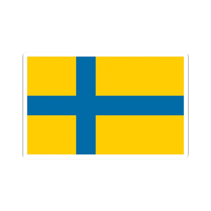 Unofficial flag of Ostergotland (Sweden) STICKER Vinyl Kiss-Cut Decal 2 Inch White - The Sticker Space