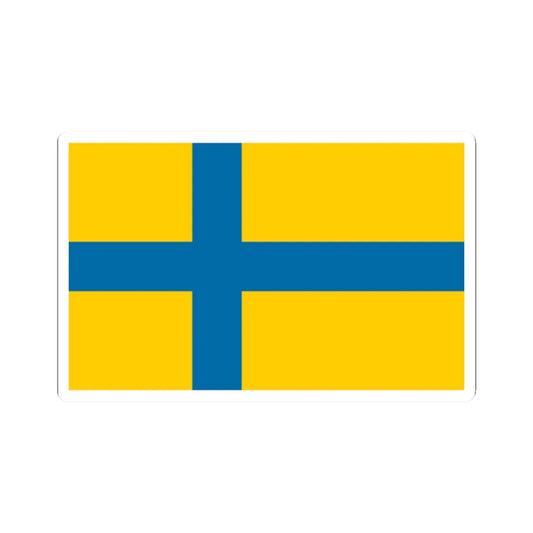 Unofficial flag of Ostergotland (Sweden) STICKER Vinyl Kiss-Cut Decal 2 Inch White - The Sticker Space
