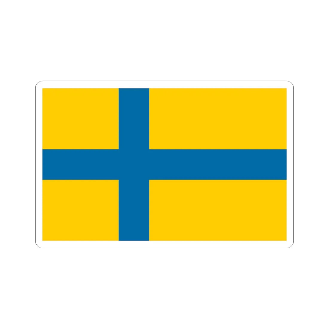Unofficial flag of Ostergotland (Sweden) STICKER Vinyl Kiss-Cut Decal 3 Inch White - The Sticker Space
