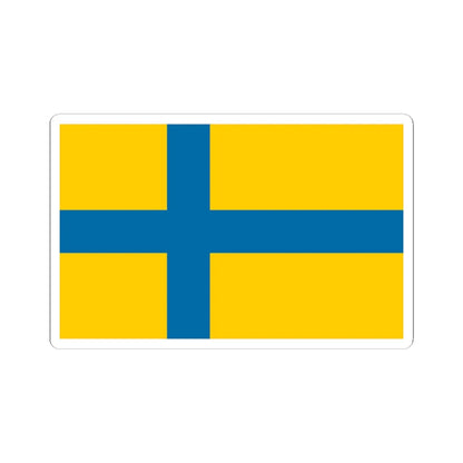 Unofficial flag of Ostergotland (Sweden) STICKER Vinyl Kiss-Cut Decal 3 Inch White - The Sticker Space