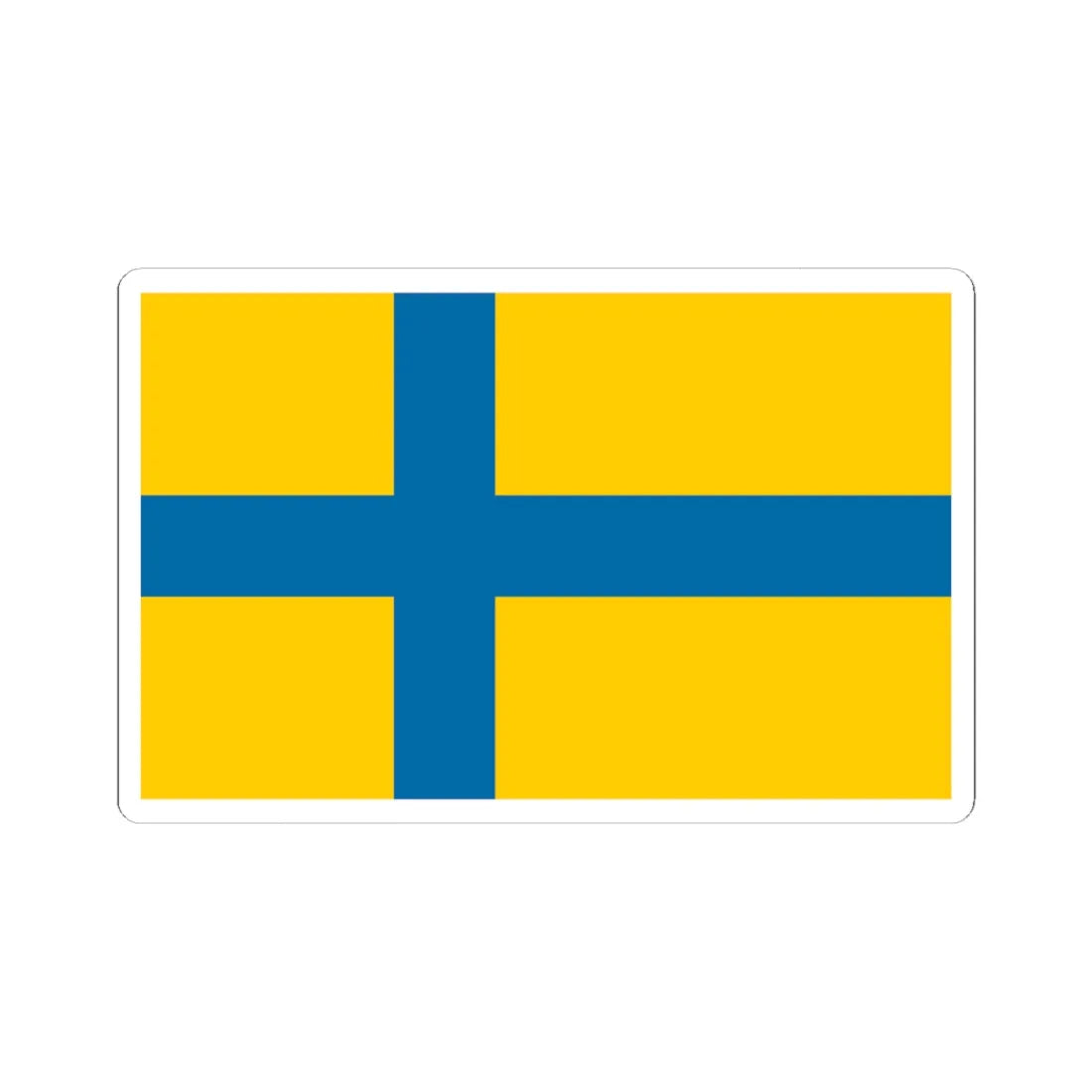 Unofficial flag of Ostergotland (Sweden) STICKER Vinyl Kiss-Cut Decal 4 Inch White - The Sticker Space