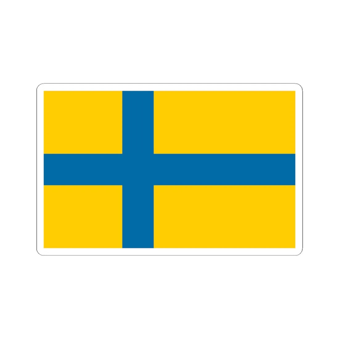 Unofficial flag of Ostergotland (Sweden) STICKER Vinyl Kiss-Cut Decal 6 Inch White - The Sticker Space