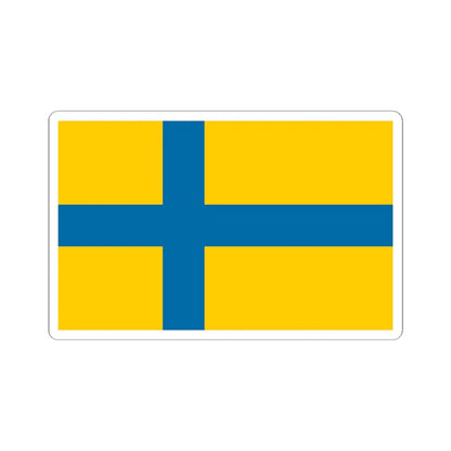 Unofficial flag of Ostergotland (Sweden) STICKER Vinyl Kiss-Cut Decal 6 Inch White - The Sticker Space
