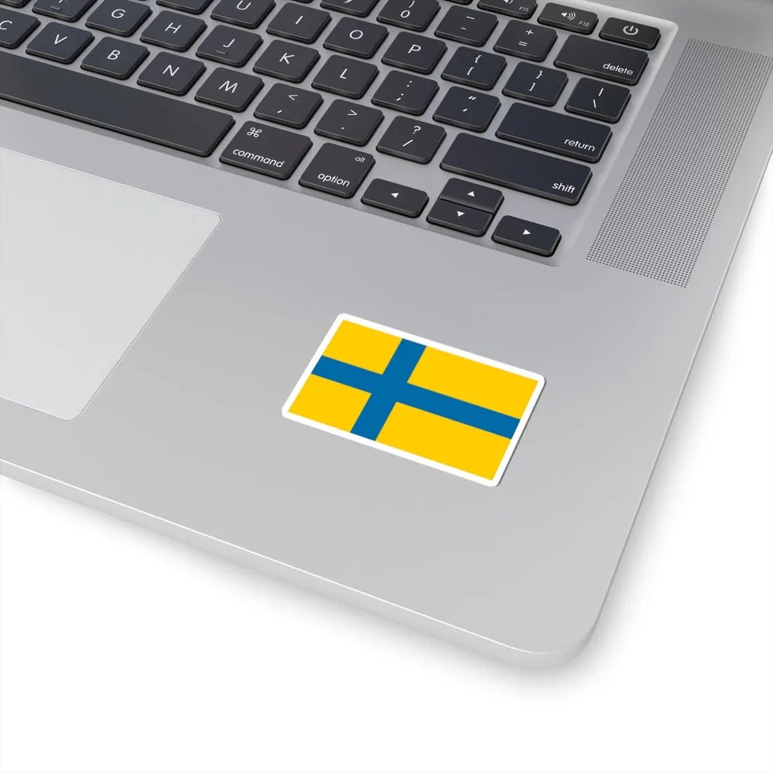 Unofficial flag of Ostergotland (Sweden) STICKER Vinyl Kiss-Cut Decal - The Sticker Space