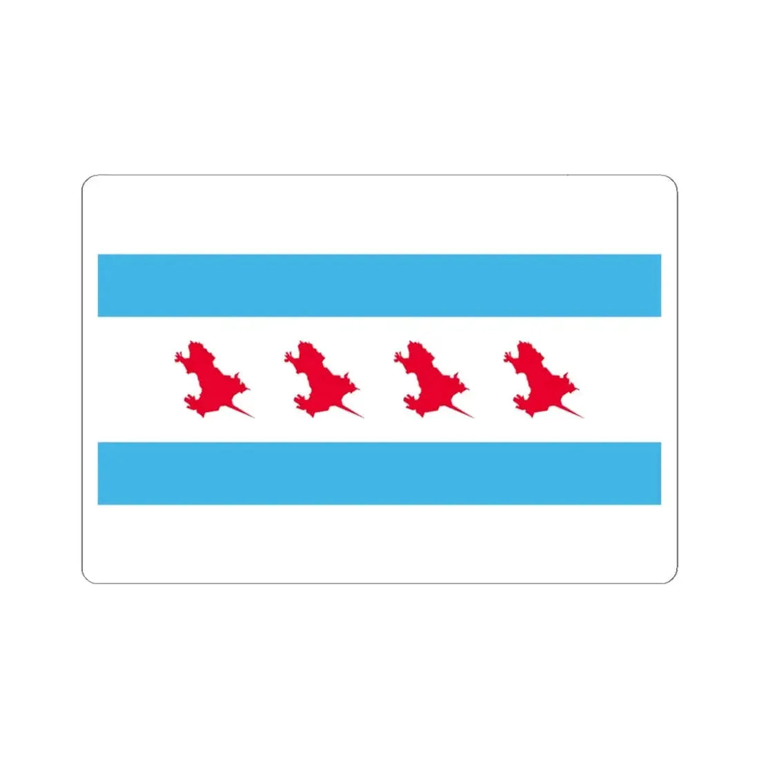 Unofficial Flag of the Chicago Rat Hole (United States) STICKER Vinyl Kiss-Cut Decal 6 Inch White - The Sticker Space