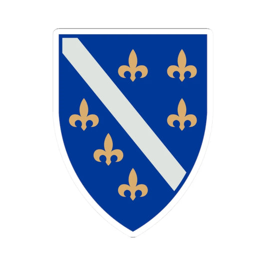 Unofficial version of the coat of arms of the Republic of Bosnia and Herzegovina 1992 - 1998 (Bosnia and Herzegovina) (Coat of Arms) STICKER Vinyl Kiss-Cut Decal 2 Inch White - The Sticker Space