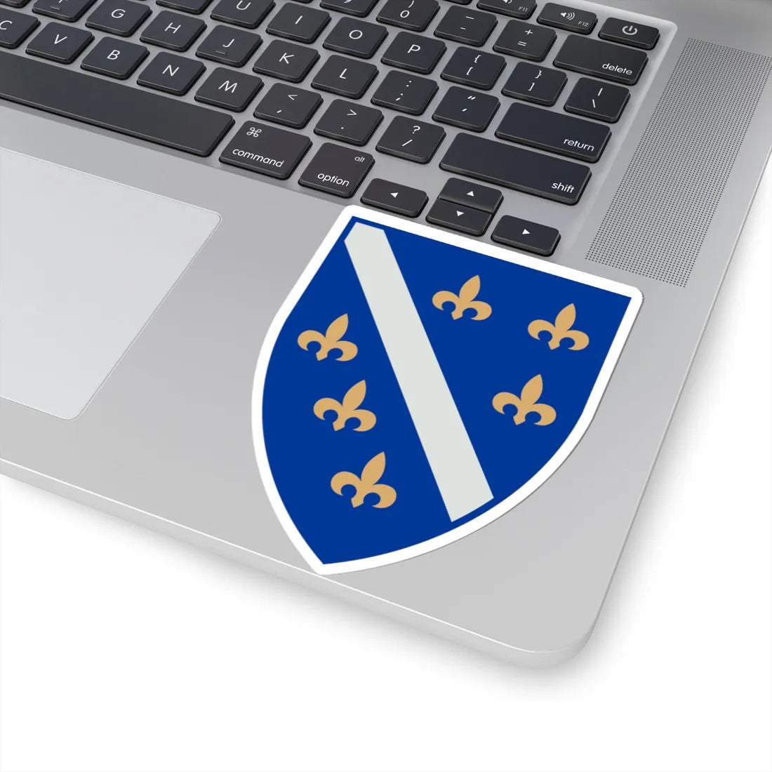 Unofficial version of the coat of arms of the Republic of Bosnia and Herzegovina 1992 - 1998 (Bosnia and Herzegovina) (Coat of Arms) STICKER Vinyl Kiss-Cut Decal - The Sticker Space