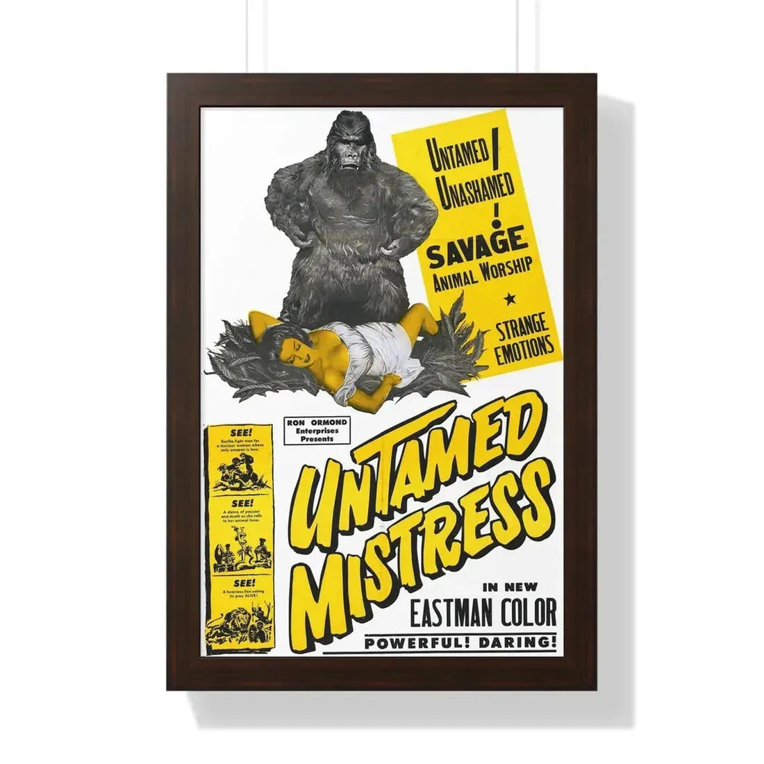 UNTAMED MISTRESS 1956 - Framed Movie Poster 16″ x 24″ Walnut - The Sticker Space